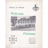 DONCASTER-FLORIANA F.O.B Doncaster home programme v Floriana, 10/5/51 includes commemorative