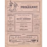 CHARLTON- BOLTON 1923 CUP Large format Charlton home programme v Bolton Wanderers, 10/3/1923, FA