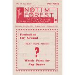 NOTTM FOREST-COVENTRY 45 Forest home programme v Coventry, 7/4/45, minor folds, pencil score,