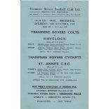 TRANMERE 1944 Scarce single sheet programme for two Tranmere Junior teams for games played 16/9/44