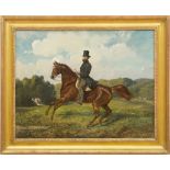 WILHELM EMELÉ (1830-1905): HORSE AND RIDER Oil on canvas, 1862, signed 'W Emelé', dated and