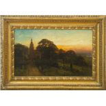 ANDREW MELROSE (1836-1901): CHURCH GRAVEYARD Oil on canvas, 1890, signed 'Andrew Melrose' and