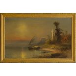 FRANKLIN DULLIN BRISCOE (1844-1903): SUNSET IN THE ORIENT Oil on canvas, signed 'F.D. Briscoe' lower