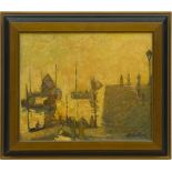 RICHARD HAYLEY LEVER (1876-1958): GOLDEN SUNSET - ST. IVES, ENGLAND Oil on canvas, 1905, signed '