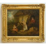 ATTRIBUTED TO AUGUSTUS WALL CALLCOTT (1779-1844): LANDSCAPE WITH MOTHER AND CHILDREN Oil on