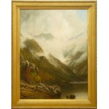 ATTRIBUTED TO GEORGE W. WATERS (1832-1912): MOUNTAIN LANDSCAPE Oil on canvas, unsigned, lined. 40