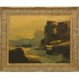 ATTRIBUTED TO FREDERICK JUDD WAUGH (1861-1940): #4 BOLD HEADLAND Oil on board, signed 'Waugh'