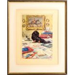 AFTER ALFRED JAMES MUNNINGS (1878-1959): BLACK KNIGHT Photomechanical print on paper, signed in