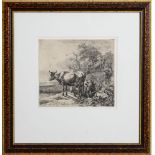 PAULUS POTTER (1625-1654): LES VACHES Etching on paper, 1649, with thin margins. 7 1/2 x 8 1/8