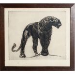 PAUL JOUVE (1880-1973): PANTHER Etching on wove paper, with margins, signed in pencil, inscribed '