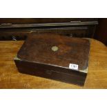 A brass bound rosewood writing box
