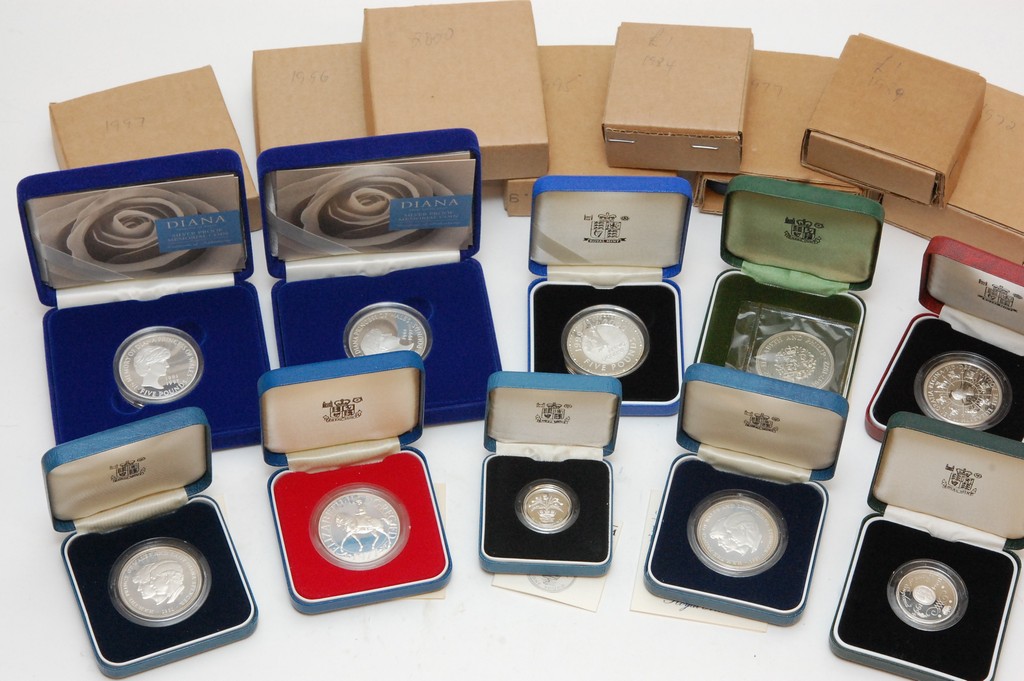 A collection of various boxed silver pro
