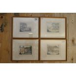 A set of four French framed prints depic