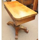 A Victorian mahogany card table, the twi