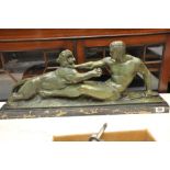 An Art Deco bronze depicting Hercules an