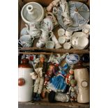 Two boxes of mixed china, figurines and