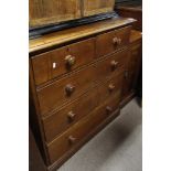 An elm and beech chest of drawers