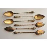 A set of six German 800 silver teaspoons