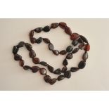 A polished Baltic amber necklace