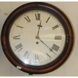 A 19th mahogany wall clock fitted with a