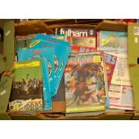 A box of football programmes including A