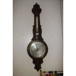 A Victorian carved oak barometer, Maker