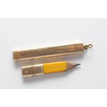 A 9ct gold pencil holder by S. Mordan &