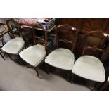 Four Victorian open back dining chairs