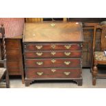 A George III mahogany bureau with fall f