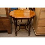 A walnut octagonal top occasional table