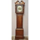 A Victorian oak long-case clock the bras