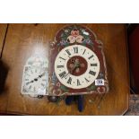 two continental painted wood wall clocks