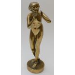 A gilt bronze figure of a nude maiden