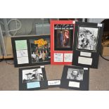 A collection of 6 signed and mounted com