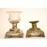 A pair of Belgian silver stands of squar