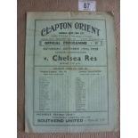 38/39 Clapton Orient Reserves v Chelsea