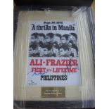 Muhammad Ali + Joe Frazier Signed Framed