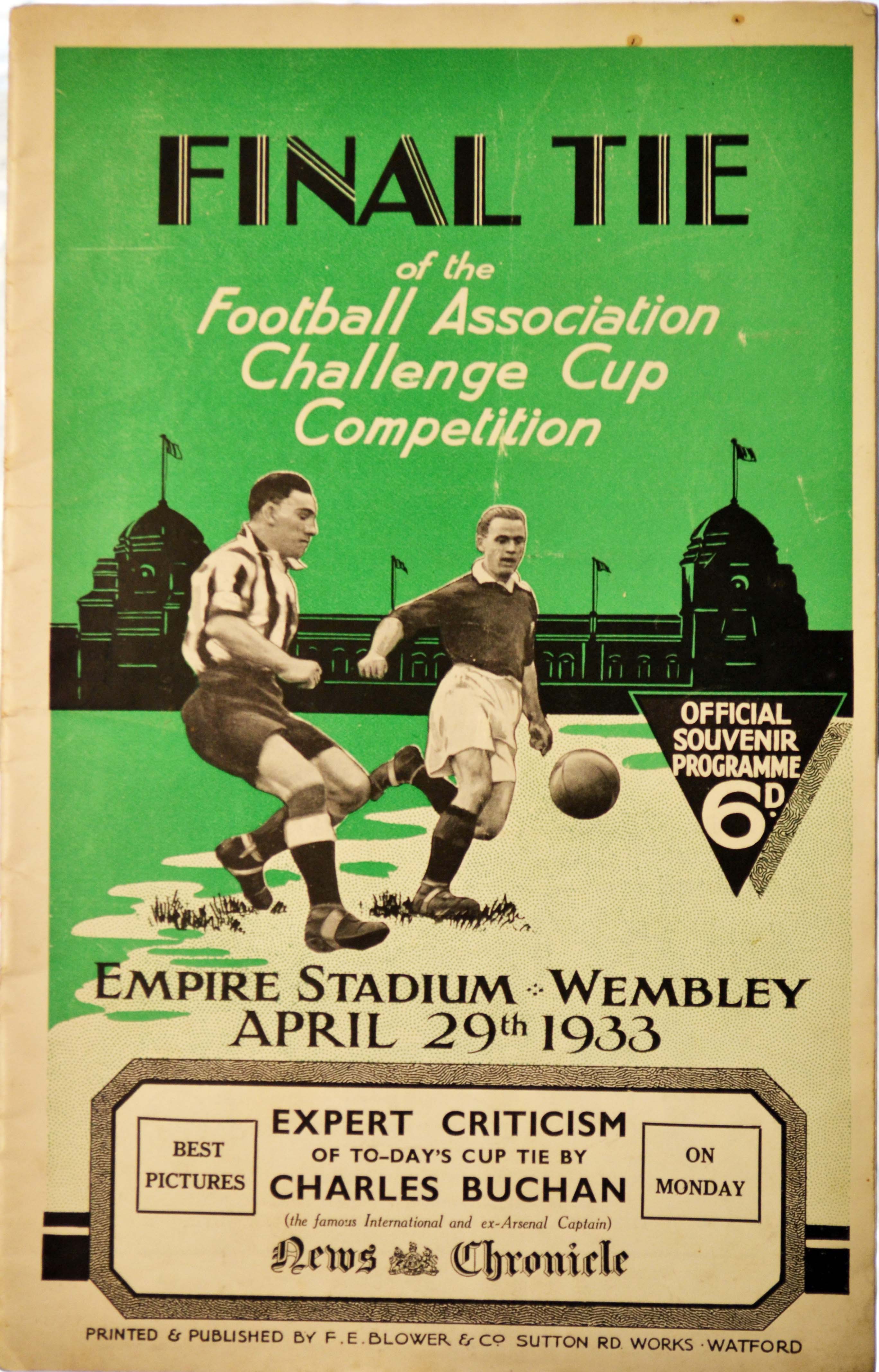 1933 FA Cup Final Football Programme: Ev