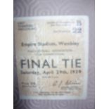 1939 FA Cup Final Football Ticket: Ports