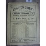 38/39 Clapton Orient v Bristol City Foot