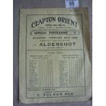 37/38 Clapton Orient v Aldershot Footbal