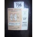 1966 World Cup Final Ticket England v We