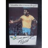 Pele Signed Football Postcard: Pictured