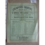 36/37 Clapton Orient Reserves v Northamp