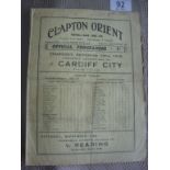 36/37 Clapton Orient v Cardiff City Foot