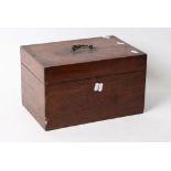 A 19th century mahogany box containing a quantity of silver plated cutlery various