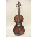 A cased violin without makers name,