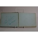 An autograph album including Max Bygrave,