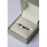 A 9ct white gold diamond solitaire ring