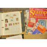 A collection of various stamps of the world, both loose and in albums.